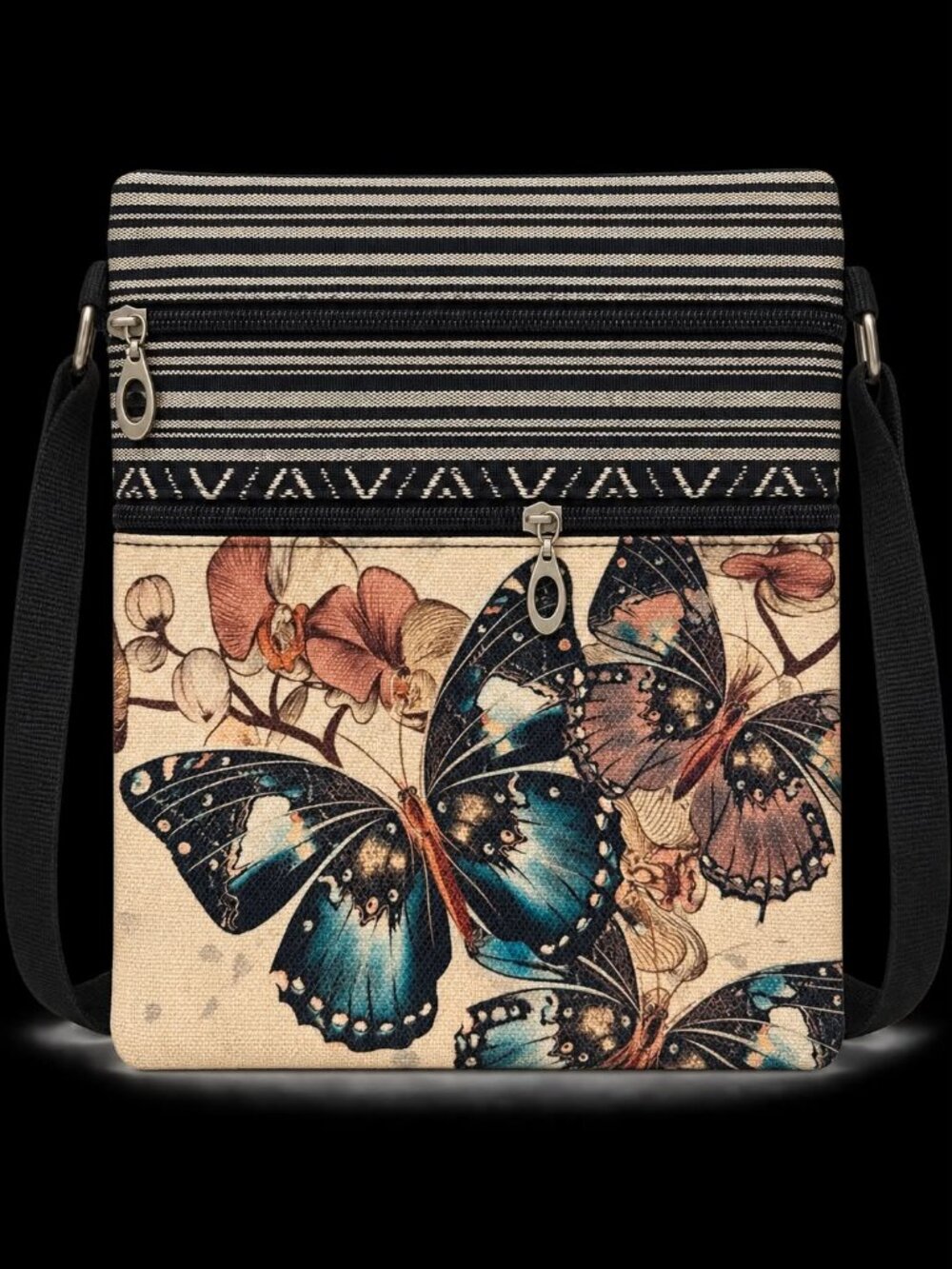Vintage Butterfly Floral Crossbody Bag